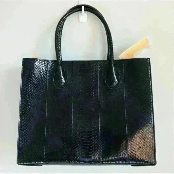NWT Michael Kors black large conv tote genuine snake skin - Picture 3 of 10